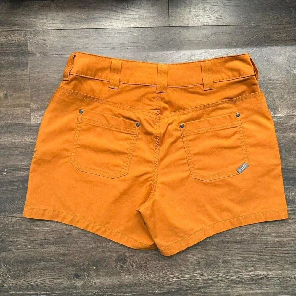 5.11 Tactical Shauna Shorts Orange 6-Pocket Bottoms Stretchy Size 4 High Rise - Picture 5 of 7
